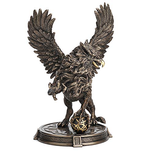 Veronese Design 9 5/8 Inch Legendary Guardian Griffin Celtic Knot Platform Resin Cast Hand Painted Antique Bronze Finish Statue