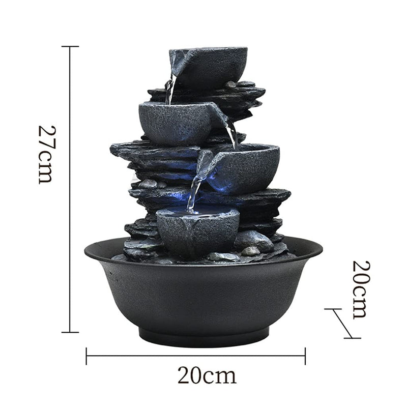 ATORSE® Water Fountain Fortune Feng Shui Waterfall Bedroom Ornaments Arts E