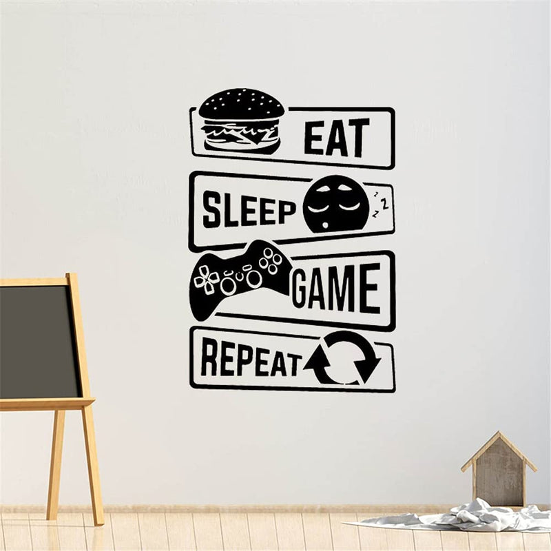 GADGETS WRAP Vinyl Decal Sticker Eat Sleep Game Repeat Gaming Zone (Item Finish Size : 84cm x 57cm)