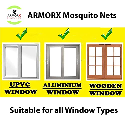 ARMORX Fiberglass Mosquito Net Pre Stitched with Fastener Tape on All Four Borders, Window/Door DIY Bug Insect Mesh-Black (3ftx2ft)