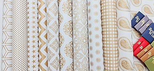 SATYAM KRAFT 5 Pcs Gift Wrapping Paper sheet,rapping roll material for Packing Birthday, Anniversary, occasions events, crafts, Return Gifts wrapper,Scrapbooking(Pack of 5)(Mix) (Golden)(28 x 19 In)