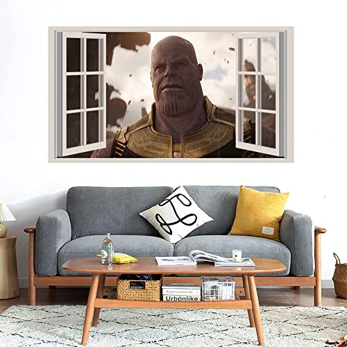 GADGETS WRAP Printed Wall Decal Sticker Fake Window Style Decal (90cm x 50cm) - Thanos