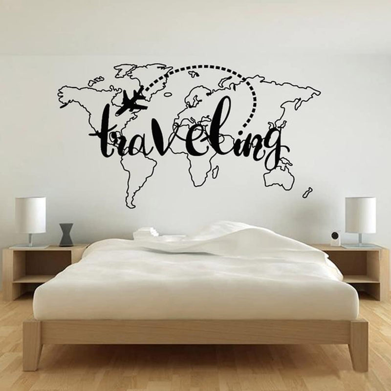 GADGETS WRAP Vinyl Decal Sticker Traveling Map (Item Finish Size : 101cm x 57cm)