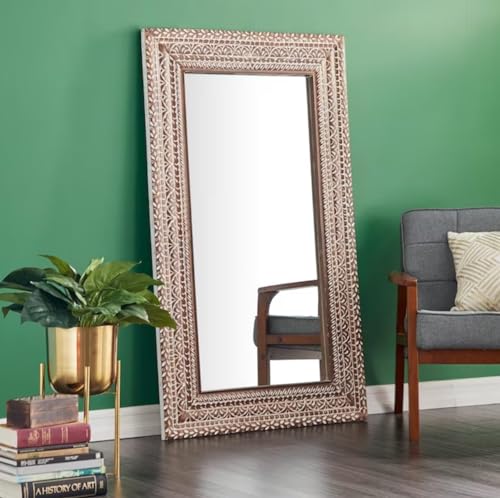 WILDWOOD Wooden Wall Mirror | Wall hanging | Wall Frame | Wall Mounted | for Living Room | Bedroom | Office | (36"x60")(Only Frame Witout Mirror)(Natural Finish)