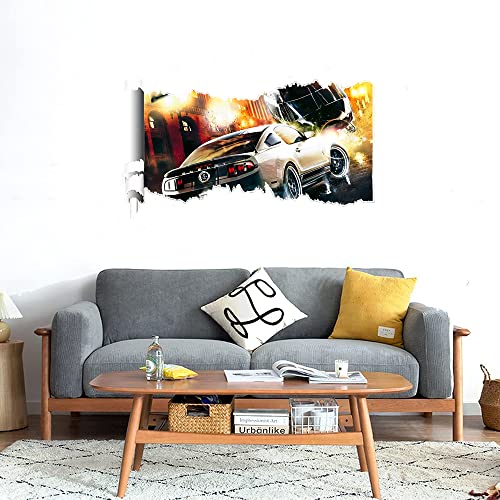 GADGETS WRAP Printed Wall Decal Sticker Scratched Paper Style Wall Decal (90cm x 50cm) - Cobra Car (3)