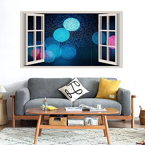 GADGETS WRAP Printed Wall Decal Sticker Fake Window Style Decal (90cm x 50cm) - Light and Drops