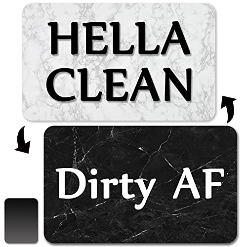 Dishwasher Magnet Oxepleus Double Sided Dirty Clean Sign for Dishwasher (3D Granite)