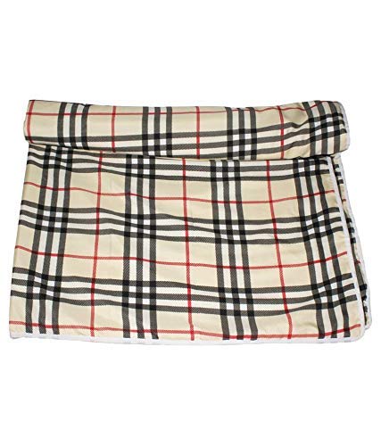 NK Polyester Checks Print Reversible Poly Cotton Single Bed AC Blanket/Dohar, 85 x 55 inch, Multicolour