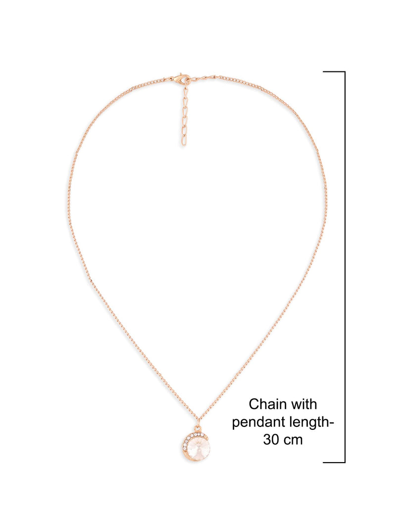 ZAVERI PEARLS Gold Tone Dazzling Diamonds Embellished Minimal Drop Pendant Chain For Women-ZPFK14553