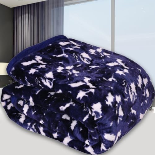 Printed Double Mink Blanket (Microfiber Blue1)