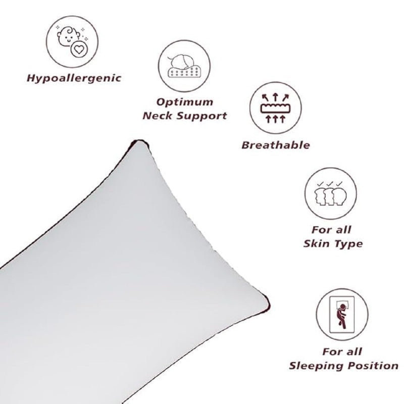 Curious Lifestyle Extra Soft Microfiber Filled Down Alternative Hypoallergenic Premium Sleeping Pillow/Border Pillow Set of 2 (16 x 24 inch Pack of 2)