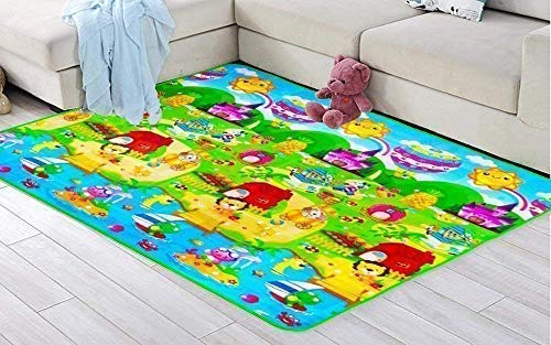 SILENCIO Double Sided Water Proof Baby Mat Carpet Baby Crawl Play Mat Kids Infant Crawling Play Mat Carpet Baby Gym Water Resistant Baby Play & Crawl Mat(Large Size - 6 Feet X 4 Feet), Pack of 1