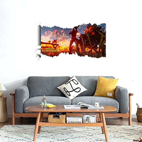 GADGETS WRAP Printed Wall Decal Sticker Scratched Paper Style Wall Decal (90cm x 50cm) - PUBG Fire