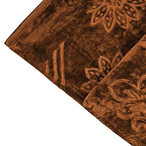 OM SHIV Unique Mink Blanket 505TC Polyester Double Bed Blanket for Winter (Brown)