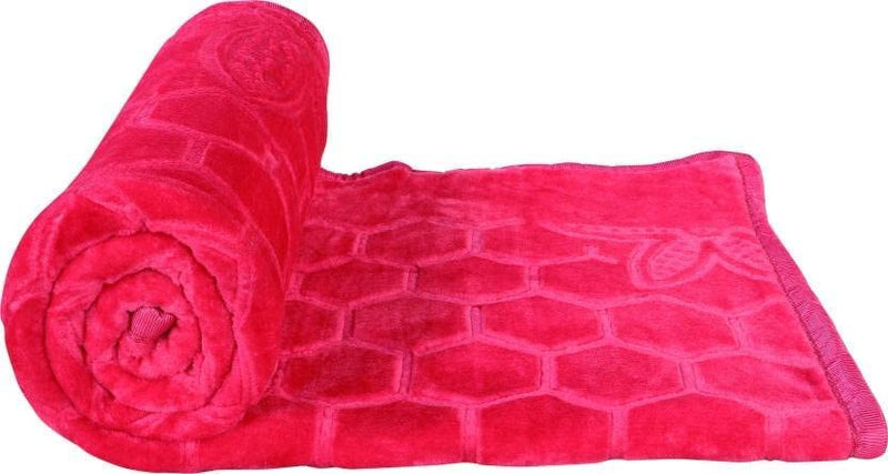 VERDECO Embossed, Floral 500 TC Lightweight Super Soft Cosy Warm Single Bed Floral Mink Blanket for Winter, Ac Bed Blanket (Pink, Double -85x85 Inch)