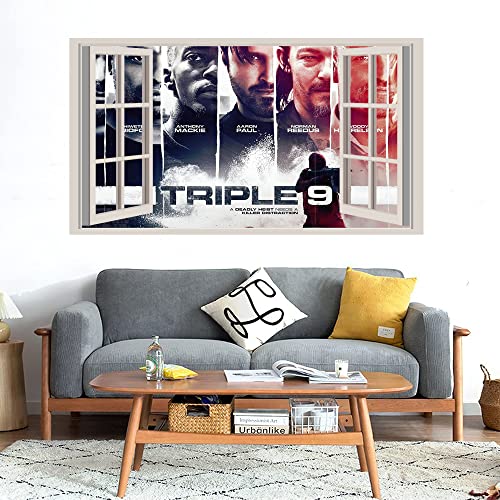 GADGETS WRAP Printed Wall Decal Sticker Fake Window Style Decal (90cm x 50cm) - Triple 9