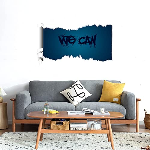 GADGETS WRAP Printed Wall Decal Sticker Scratched Paper Style Wall Decal (90cm x 50cm) - We Can