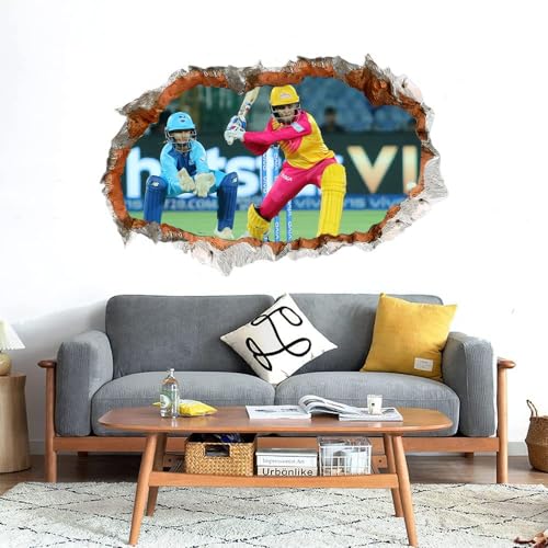 GADGETS WRAP Printed Wall Decal Sticker Broken Smashed Bricks Wall Style Decal (81cm x 55cm) - Women IPL 2024 Cricket World Cup 8