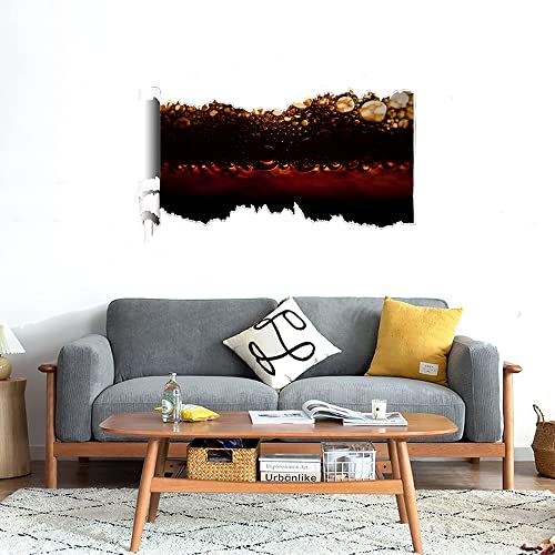 GADGETS WRAP Printed Wall Decal Sticker Scratched Paper Style Wall Decal (90cm x 50cm) - Black Beer Bubbles