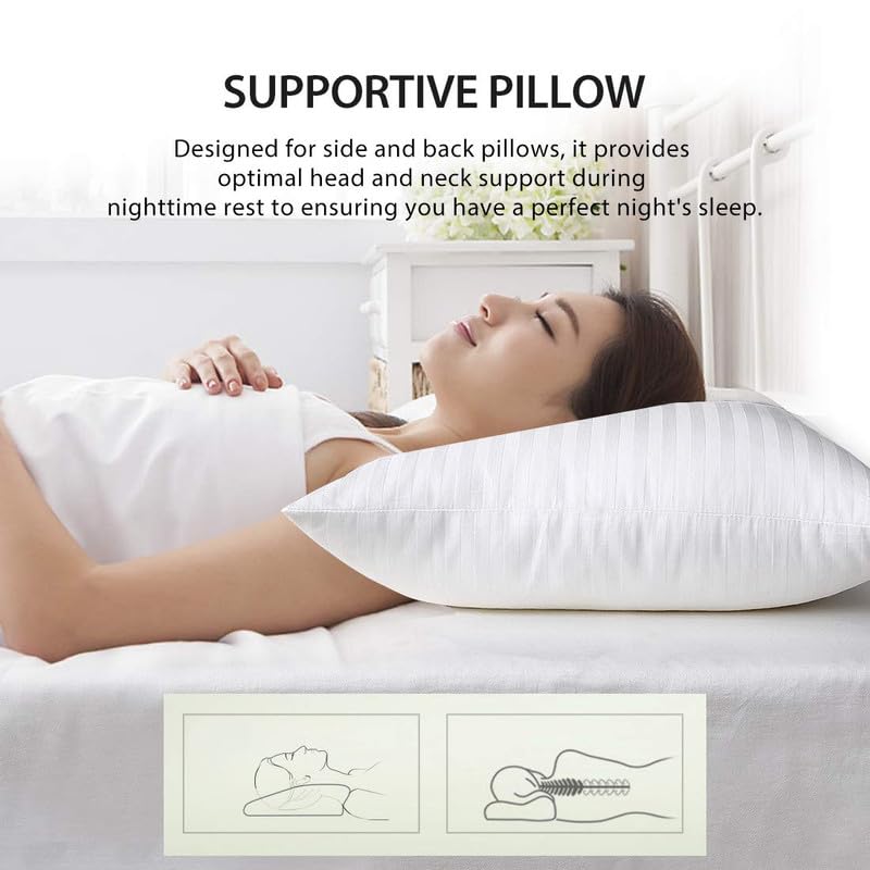 Pillows King Size 2 Pack Hotel Pillow Down Alternative Fiber Fill Bed Pillow for Sleeping P3-27X17