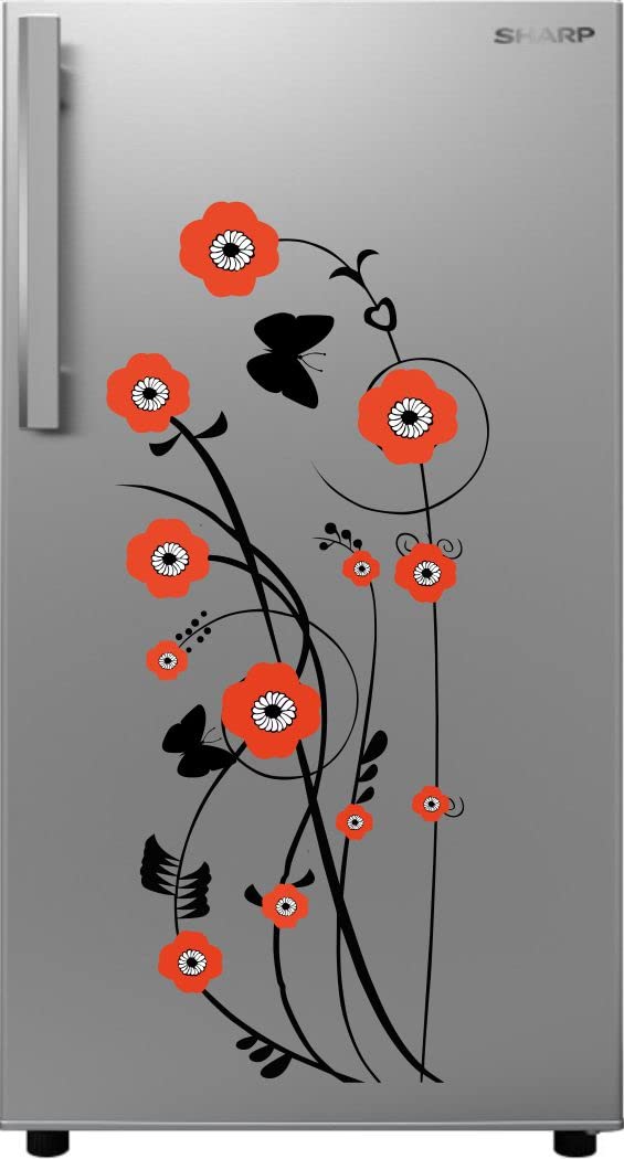 Delight Art Beautiful Floral (Flower ) Fridge Sticker Size - ( 88*38 ) cm Model id - ( DAMC00135L )