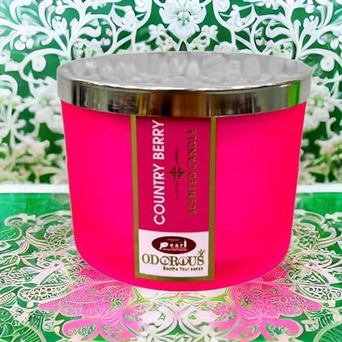 The Decor Affair 1 Pcs Handcrafted Smoky Bourbon & Leather Scented Candle for Cozy, Winter Evenings (Country Berry Fragrance).