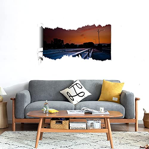 GADGETS WRAP Printed Wall Decal Sticker Scratched Paper Style Wall Decal (90cm x 50cm) - Warm Sunset