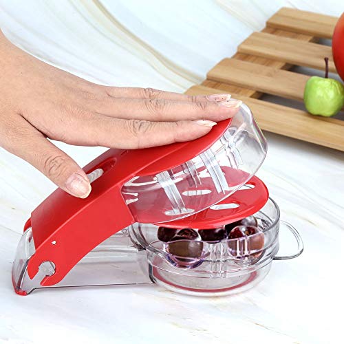 Cherry Extractor, Convenient Transparent Handheld Cherry Pitter 6 Slots Portable for Grape for Cherry