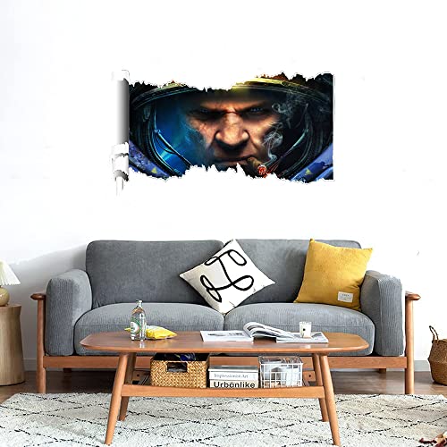 GADGETS WRAP Printed Wall Decal Sticker Scratched Paper Style Wall Decal (90cm x 50cm) - Man in Space Suit