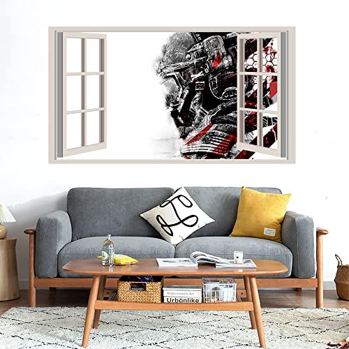 GADGETS WRAP Printed Wall Decal Sticker Fake Window Style Decal (90cm x 50cm) - Soldier