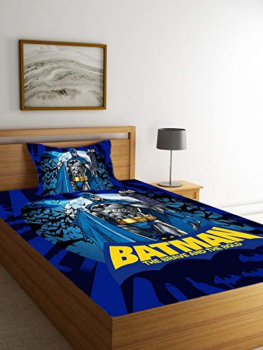 Velvet Digital Print Single bedsheet with 1 Pillow Cover- Batman