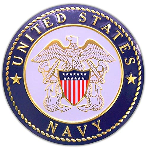 United States Navy Seal Magnet, Aluminum Medallion Disc with Magnetic Back,, 4 Inches