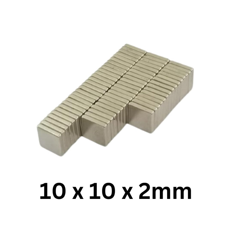 JINSA 10x10x2mm Rectangle Refrigerator Magnets, N35 Neodymium/NdFeB magnet, Chrome Finish for Office projects, Photo gallery, Arts & Crafts, Fridge magnet, School, Bags & boxes - Pack of 40pcs