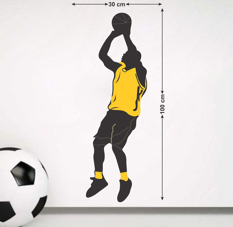 Tuffuk Basket Ball Player Large Vinyl Wallstickers for Home Decorations(100 cm x 30 cm)4TZ309