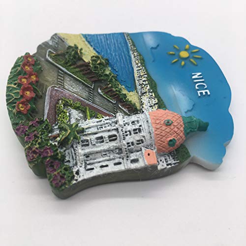 Ubersweet® Baie des Anges Nice Alpes-Maritimes France Fridge Magnet 3D Handmade Craft Tourist Travel City Souvenir Collection Letter Refrigerator Sticker