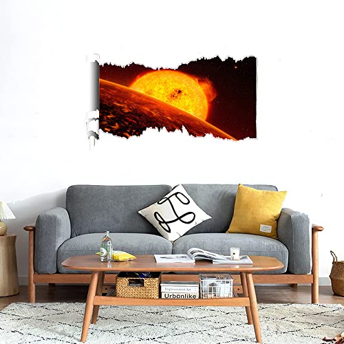 GADGETS WRAP Printed Wall Decal Sticker Scratched Paper Style Wall Decal (90cm x 50cm) - Sun Flames