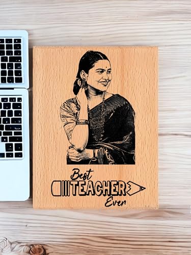 Shivansh Gifts Wooden Engraved Photo Frame Gift For Teachers,Customize Gift For Teachers (4 x 6 Inch)