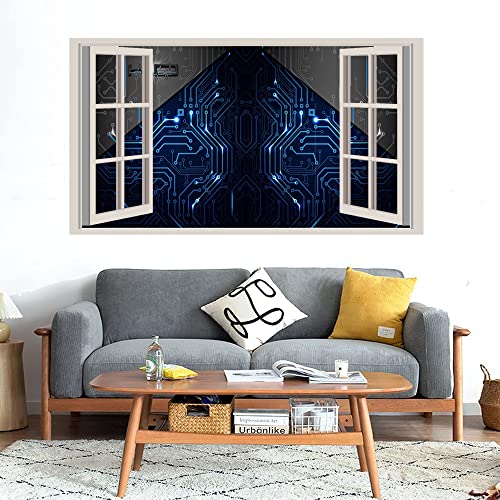 GADGETS WRAP Printed Wall Decal Sticker Fake Window Style Decal (90cm x 50cm) - Pulses