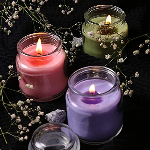 Belicia Scented Wax Candles in Glass Jar Set (Lemon Grass, Lavender, Rose) - Pack of 3