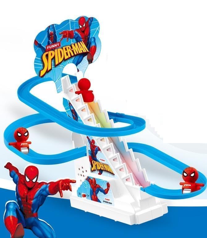 PRIME DEALS Spider Track Toys for Kids - Small Spider Stair Climbing Toys for Kids, Escalator Toy with Lights and Music - 3 Spider Included (Spider Track).