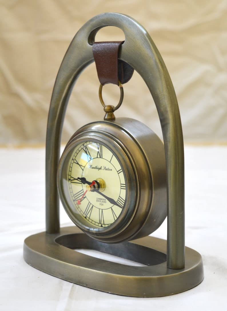 Antique Nautical Art Table Clock Desk Clock Nautical Clock Victorian Old Style Aluminum Huntleigh Station Clock Home/Office Table Clock Hanging Clock