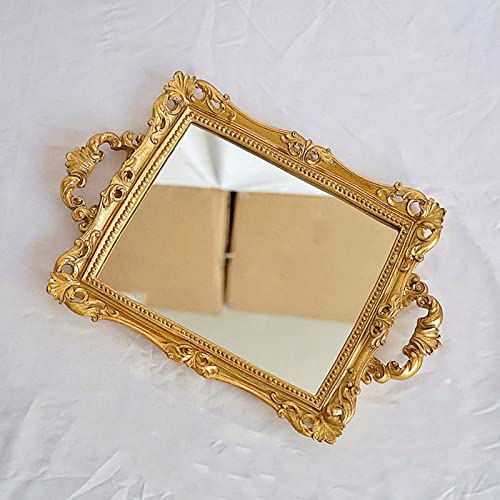 CALANDIS Mirror Tray Rectangle Decorative Tray for Living Room Dinner Table Bathroom