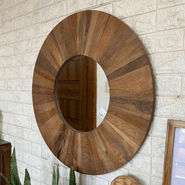 Urbanfry Homes Diana Round Wooden Mirror