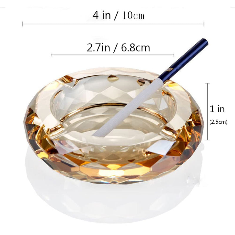 Crystal Glass Ashtray, Cigar Cigarettes Ashtray Holder Home Office Desktop Tabletop Decoration,Crystal Black