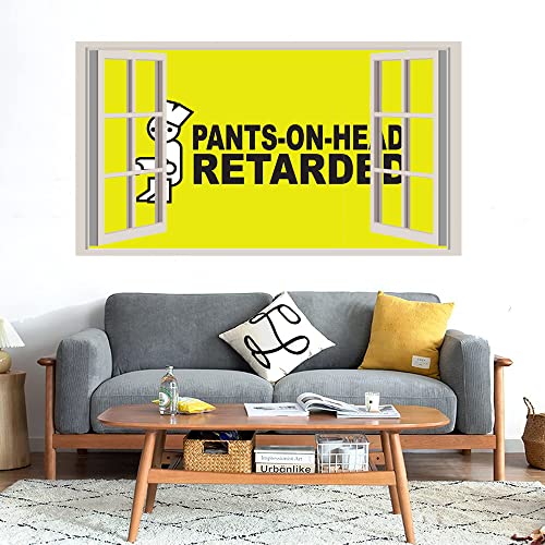 GADGETS WRAP Printed Wall Decal Sticker Fake Window Style Decal (90cm x 50cm) - Retarded