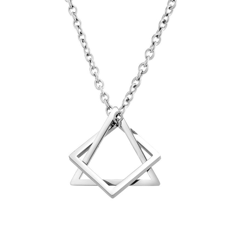 Fashion Frill Silver Chain For Men Geometric Stainless Steel Silver Necklace Pendant For Men Boys Girls Stylish New Pedant Unisex