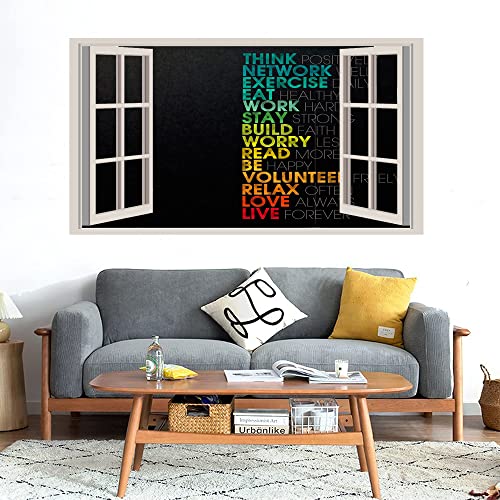 GADGETS WRAP Printed Wall Decal Sticker Fake Window Style Decal (90cm x 50cm) - pertaining Motivational