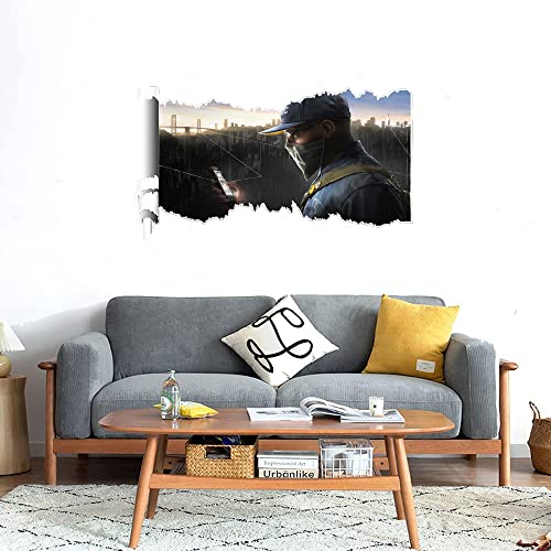 GADGETS WRAP Printed Wall Decal Sticker Scratched Paper Style Wall Decal (90cm x 50cm) - Marcus Holloway Watch Dogs 2