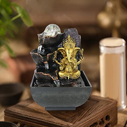 BNF Ganesha Statues Indoor Tabletop Fountain Collectibles Decorative Gift 13cmx13cmx18cm