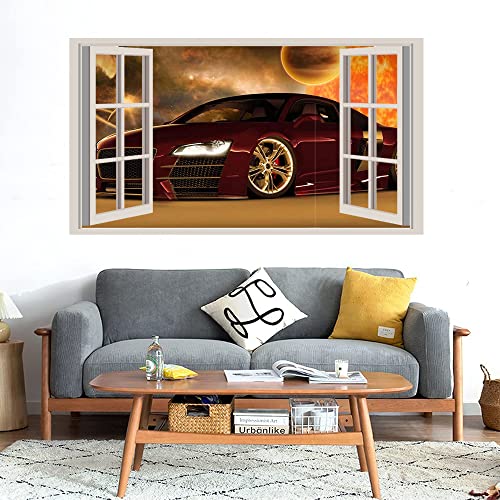 GADGETS WRAP Printed Wall Decal Sticker Fake Window Style Decal (90cm x 50cm) - Super Car R8